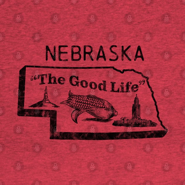 Nebraska - The Good Life vintage design by MalmoDesigns